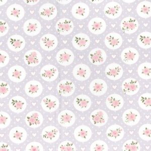 Vintage Flowers & Hearts Lilac